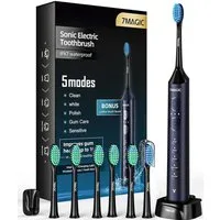 MCURO Elektrische Zahnbürste D36 Schallzahnbürste für Zahnpflege, mit 5 modi 3 Vibrationsstärken, Aufsteckbürsten: 6 St., Electric toothbrush für Erwachsene,Zähne reinigen wie ein Zahnarzt, Reise Zahnbürsten mit 6 Zahnbürstenkopf, Timer