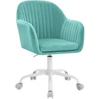 Woltu Schreibtischstuhl, Homeoffice Stuhl mit Rollen, Schminkstuhl höhenverstellbar