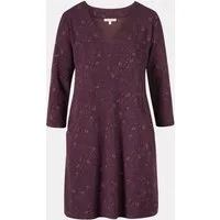 Himalaya Clothing Tunika Kleid mit floralem Jacquardmuster - Jerseykleid aus Bio-Baumwolle Elegantes Kleid Damen mit lockerer Passform
