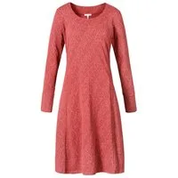 Himalaya Clothing Jerseykleid Feines Kleid Damen langarm mit Jacquard-Muster aus Bio-Baumwolle Midikleid mit hohem Tragekomfort und edler Haptik