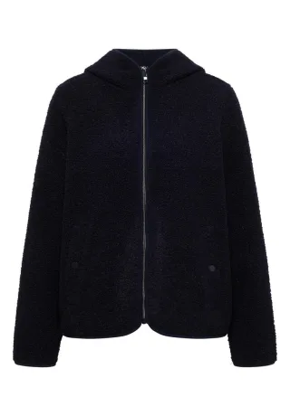 CECIL - Teddy-Jacke mit Kapuze blau - Gr. - S