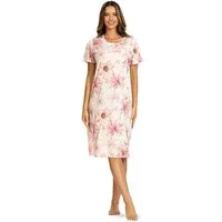 Ascafa Nachthemd (Set, 1-tlg., 1-teilig) Damen Sleepshirt ca.110cm Baumwolle geknöpft Kurzarm