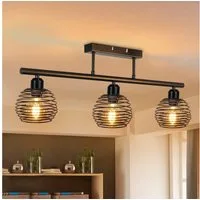 Nettlife Deckenleuchte Schwarz Vintage flur Wohnzimmer E27 Deckenlampe Retro Industrial, LED wechselbar, für Wohnzimmer Schlafzimmer Küche Esszimmer Arbeitzimmer Esstisch