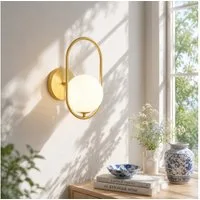 ZMH Wandleuchte Modern Innen Wandlampe aus Glas Flurlampe Gold G9, LED wechselbar, ohne Leuchtmittel
