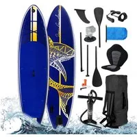 BRAST SUP-Board Shark, Aufblasbares Stand up Paddle Set, 320x81x15cm, 8 Designs, 5 Jahre Garantie, inkl. Sonderzubehör