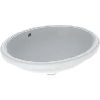 Geberit VariForm Unterbauwaschtisch, oval 56x46cm, ohne Hahnloch, mit Überlauf, KeraTect, 500753002 500753002