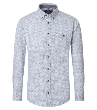 CASAMODA - Casual Fit: Freizeithemd blau/grau - Gr. - 3XL