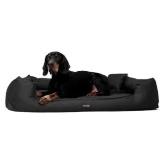 Tierlando GOOFY - Orthopädisches Hundebett aus Polyester inkl. Matratzenschoner schwarz 90 cm, 22 cm, 75 cm