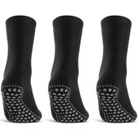 sockenkauf24 ABS-Socken 3 oder 6 Paar "Premium" Anti Rutsch Socken Damen Herren (Schwarz, 3-Paar, 39-42) ABS Socken Noppen Stoppersocken - 8600 WP