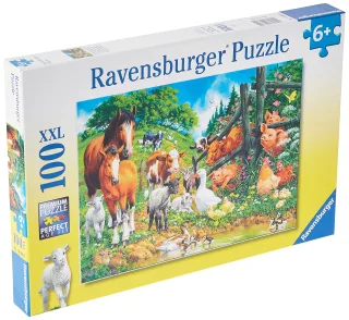 Ravensburger Kinderpuzzle 10669 - Versammlung der Tiere [100 XXL Teile]