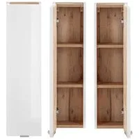 Lomadox Hängeschrank TOSKANA-56 Badezimmer in Weiß-Hochglanz B/H/T ca. 20/75/16cm