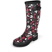 Regenliebe Blossom Night High Gummistiefel Langschaft Stiefel mit Blütenmuster