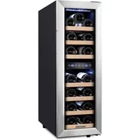 kalamera Weinkühlschrank KRC-35FCSS-1, für 19 Standardflaschen á 0,75l,2 zonen