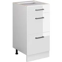 Vicco Unterschrank R-Line, Weiß Hochglanz/Weiß, 40 mit Schubladen, ohne Arbeitsplatte (1-St)