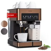 Klarstein Filterkaffeemaschine Arabica Comfort Siebträgermaschine 1350 W 20 Bar 1,8 L Touch, 1.8l Kaffeekanne, Kaffeebereiter Siebträger mit Milchschäumer & 20 bar