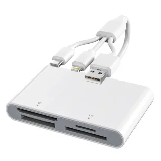 Rocketek AP554 4-in-1 SD/TF/MS/XD Card Reader 480Mbps USB-A/USB-C/iP Interface Plug and Play for iPhone Android Windows