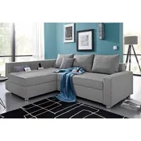 COLLECTION AB Ecksofa Relax L-Form, B: 223 cm, Schlaffunktion, Bettkasten, Regal & 1 Zierkissen, optional Licht