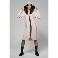 ILAY Lit Midikleid Hoodie Dress mit Labelband- Dawn- Hellrosa