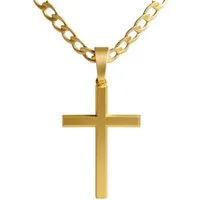 KARMA Kette mit Anhänger Kreuz Gold Herren Edelstahl 59 cm Halskette (wasserfest hypoallergen rostfrei pflegeleicht, 1-tlg., Herrenhalskette Geschenk für Ihn), Herrenschmuck Edelstahlkette Männer