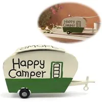 LS-LebenStil Aschenbecher XL Sturmaschenbecher Metall Wohnwagen 21x11cm Windaschenbecher Ascher, mit Deckel Klappdeckel Vintage Camper Camping Ashtray Garten Balkon