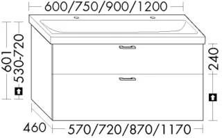 Burgbad WTU zu Ker. Sys30 PG4 Sana 601x720x460 Eiche Tabak, WYJV072F6333 WYJV072F6333