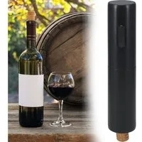 Excellent Houseware Weinflaschenöffner Elektrischer Weinöffner in Schwarz: Automatischer Korkenzieher für Bar, Ideal für Weinliebhaber