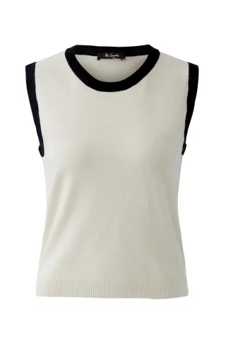 Miss Lagotte - Top beige/schwarz - Gr. - 42