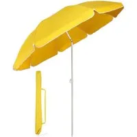 Sekey Sonnenschirm Ø 160 cm Balkonschirm Rund Strandschirm Sonnenschirm mit Schutzhülle, LxB: 160,00x160,00 cm, Neigungswinkel verstellbar, Höhe verstellbar, mit Tragetasche