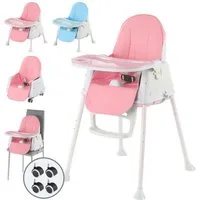 oyajia Kinderstuhl 2-in-1 Baby Kinderstuhl, kinderstuhl Mitwachsend Stuhl Abnehmbar, Verstellbare Höhe und Breite, Babystuhl mit Tablett und 3-Punkt-Gurt