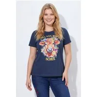 Ulla Popken T-Shirt T-Shirt Trachten-Rind Classic Rundhals Halbarm