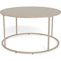 ACTONA GROUP Couchtisch Seaford Kaffeetisch, Wohnzimmertisch, Runder Couchtisch mit grauer Melaminplatte und Stahlgestell, Ø80x45 cm
