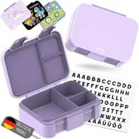 BEARFOOT Lunchbox Brotdose mit Fächern, leicht & auslaufsicher - lila, PP, ABS, Silikon, Kindergarten und Schule - Mädchen und Jungen, Vesperbox, Snackbox