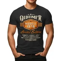 LOBO NEGRO® T-Shirt als Geschenk zum 50. Geburtstag: Oldtimer Modell 1976 in Topzustand