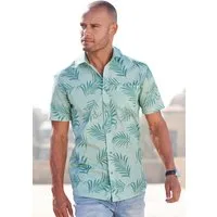John Devin Hawaiihemd, sommerliches Kurzarmhemd mit großem Palmen Druck Kurzarm, Freizeithemd mit Palmenprint aus reiner Baumwolle
