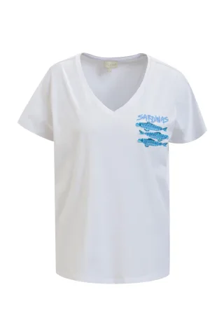 Milano Italy - v-neck t-shirt w AW white - Gr. - XXL