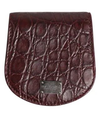 Bordeaux Exotischer Leder Münz Kondometui Halter Taschen Geldbörse