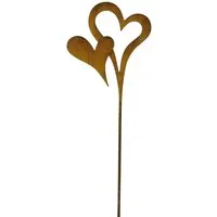 Levandeo® Dekoobjekt, Stele Herz Garten-Deko 13x58cm Gartenstele Rost Gartenstecker Eisen