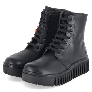 Art Schnürboots BRIGHTON - Gr. 37 - Schwarz - Glattleder
