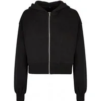 Build Your Brand Kapuzensweatjacke Damen Short Oversized Kapuzenjacke Kurze Länge