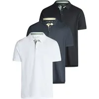 DENIMFY Poloshirt Herren Polohemd DFRay 3er Pack Regular Fit (Vorteilspack, 3-tlg) Basic Sommer Shirt aus 100% Baumwolle