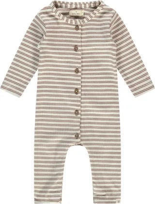 Babyface  Baby Strampler Bio-Baumwolle coffee gestreift