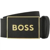 BOSS Ledergürtel Boss_Icon-S1_Sz40 mit BOSS-Logo-Prägung auf der Koppelschließe