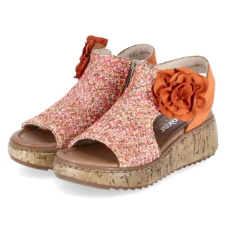 Rieker Sandalen  Orange - Gr. 39 -  Textil und Synthetik