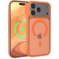 EAZY CASE Handyhülle Outdoor Case MagSafe für Apple iPhone 17 Pro Max 6,9 Zoll, Outdoor Case Handyhülle mit MagSafe Bumper leuchtend Orange