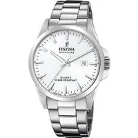 Festina Quarzuhr Festina Herrenuhr Edelstahl silber, (Analoguhr), Herren Armbanduhr rund, Edelstahlarmband silber, Elegant