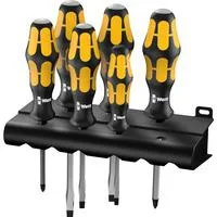 Schraubendreher Satz 932/6 schwarz/gelb, Kraftform-Griff, Schlagkappe