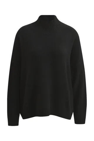 Smith&Soul - Cashmere Blend High Collar Pullover black - Gr. - S
