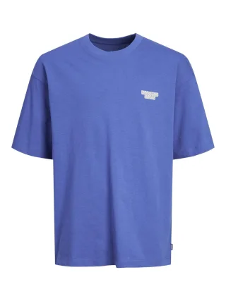 JACK&JONES - JOCSC BACKPRINT TEE SS VOL CREW NECK JNR dazzling blue - Gr. - 176