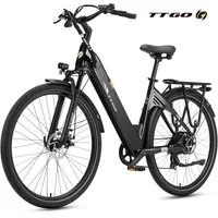 TTGO E-Bike Cityrad 28 Zoll, 55Nm, 650Wh, 150km, Elektrofahrrad für Damen und Herren, 7 Gang Shimano, Kettenschaltung, Heckmotor, 650 Wh, (Alu-Pedale, LCD-Display, max. Belastung 125 kg, Aluminiumrahmen), 5 Stufen, C3, Tiefeinsteiger, leicht nur 25kg