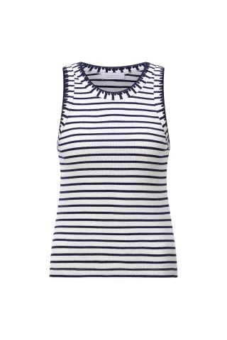 Rich & Royal - Striped Rib Top midnight blue - Gr. - M